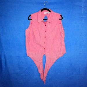 Carolina Colours Plus Red Gingham Tie Front Vest 18W